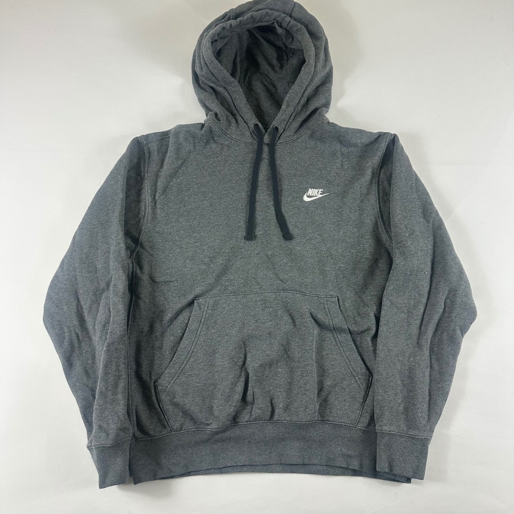 Nike Men's Gray Hoodie Size Medium Sweatshirt Pullover Hooded‎ Fleece Lined